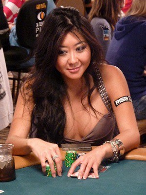 Asian female professional poker player